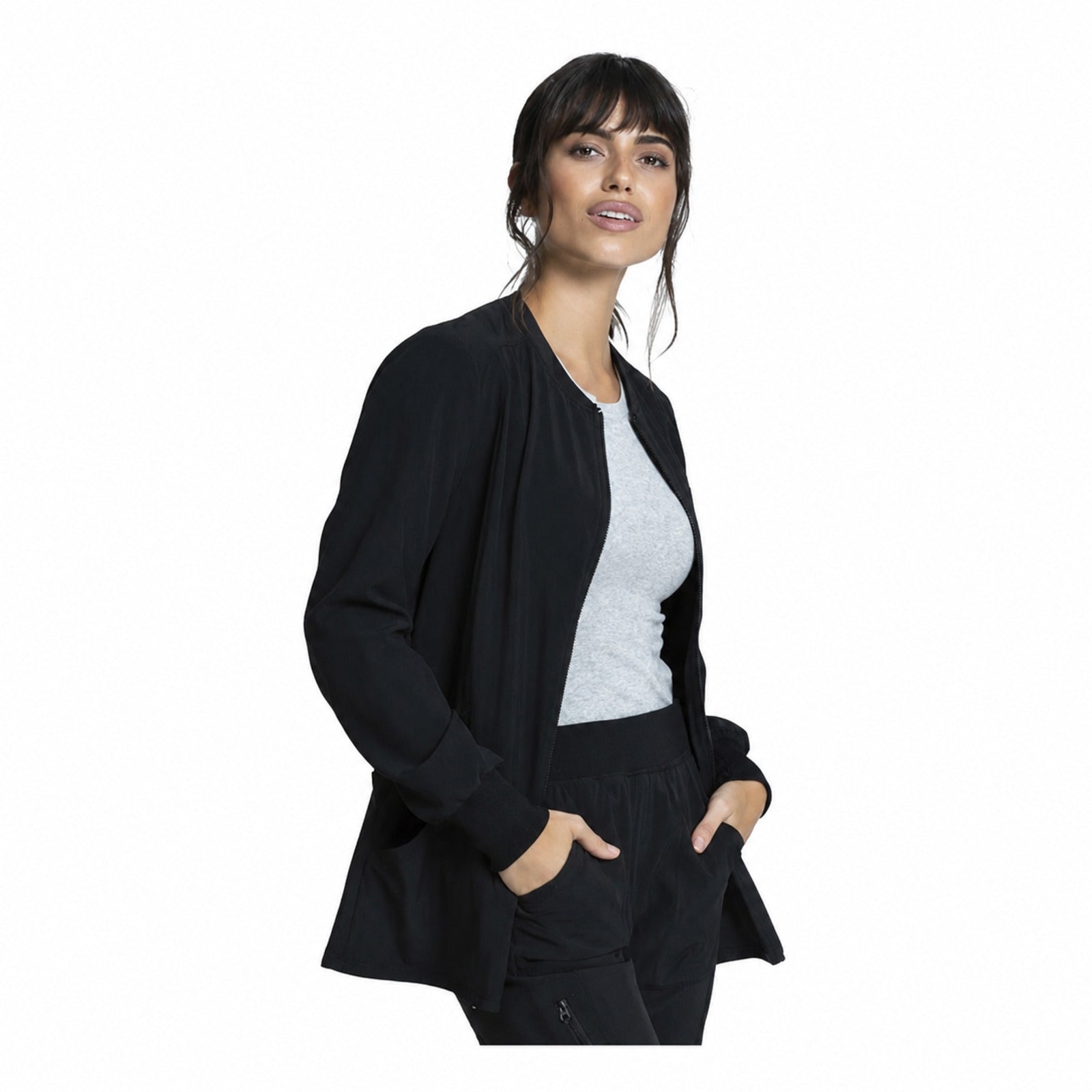 Chamarra médica Cherokee CKA384 Allura para mujer negra, vista 2 de la prenda | color:negro