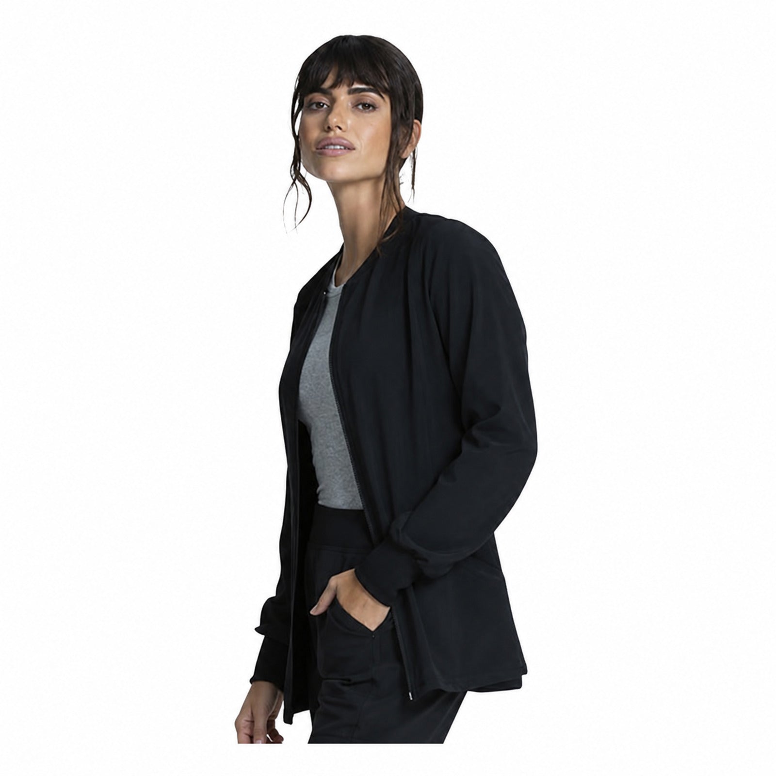 Chamarra médica Cherokee CKA384 Allura para mujer negra, vista 4 de la prenda | color:negro