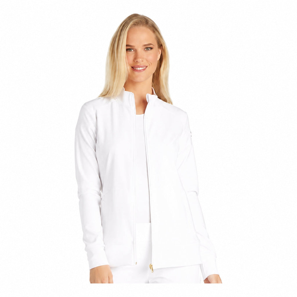 Chamarra médica Cherokee CK303 iFlex blanca para mujer, vista 1 de la prenda