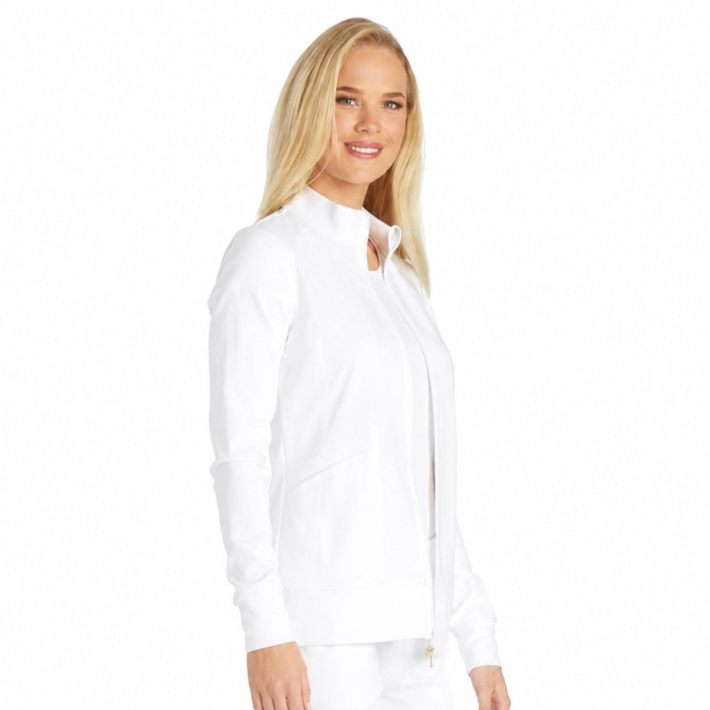 Chamarra médica Cherokee CK303 iFlex blanca para mujer, vista 3 de la prenda