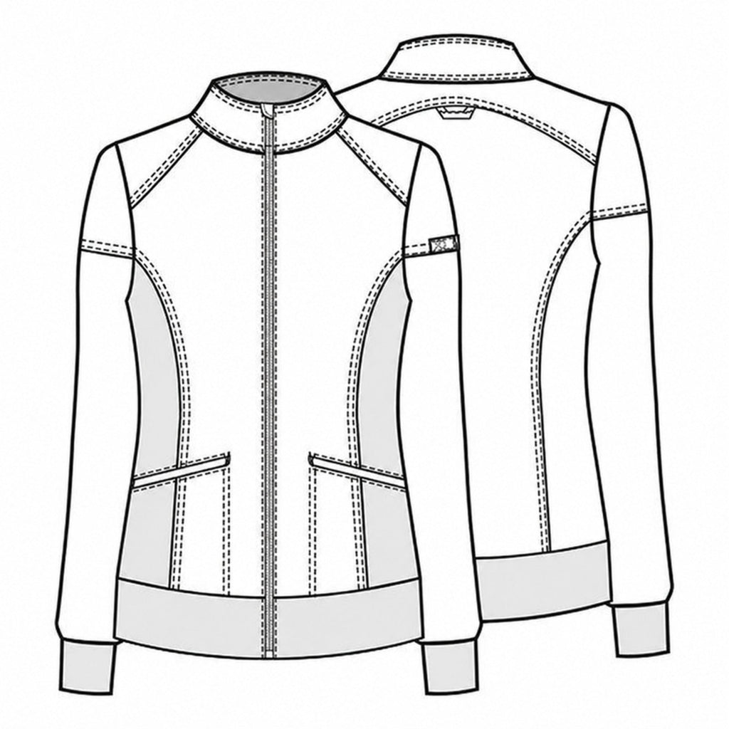 Chamarra médica Cherokee CK303 iFlex blanca para mujer, vista 6 de la prenda