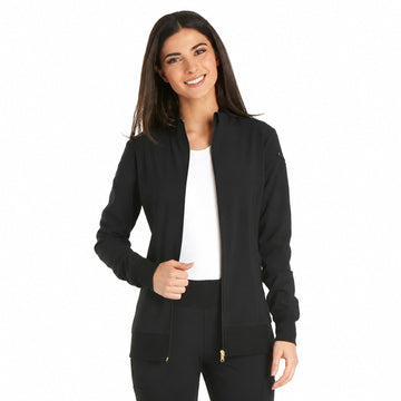 Chamarra médica Cherokee CK303 iFlex negra para mujer, vista 1 de la prenda | color:negro