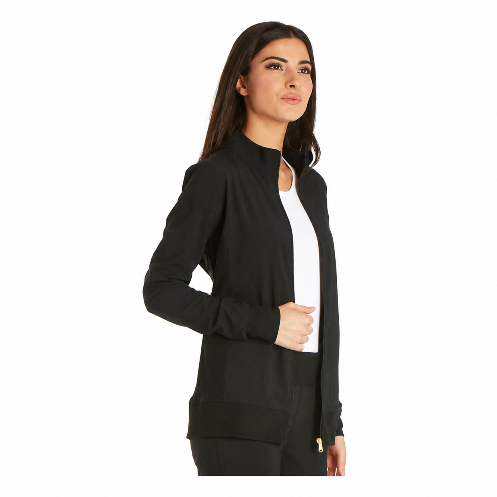 Chamarra médica Cherokee CK303 iFlex negra para mujer, vista 2 de la prenda | color:negro