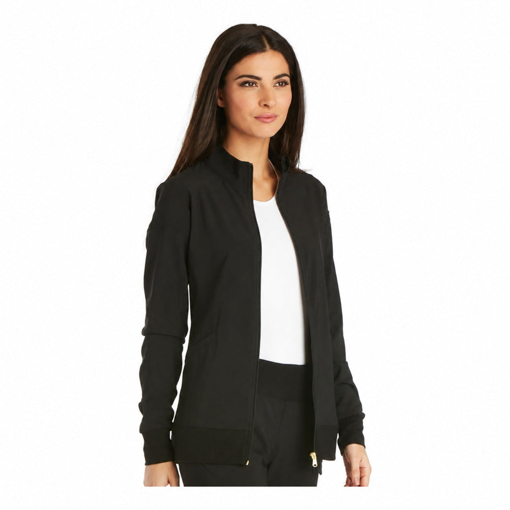 Chamarra médica Cherokee CK303 iFlex negra para mujer, vista 3 de la prenda
