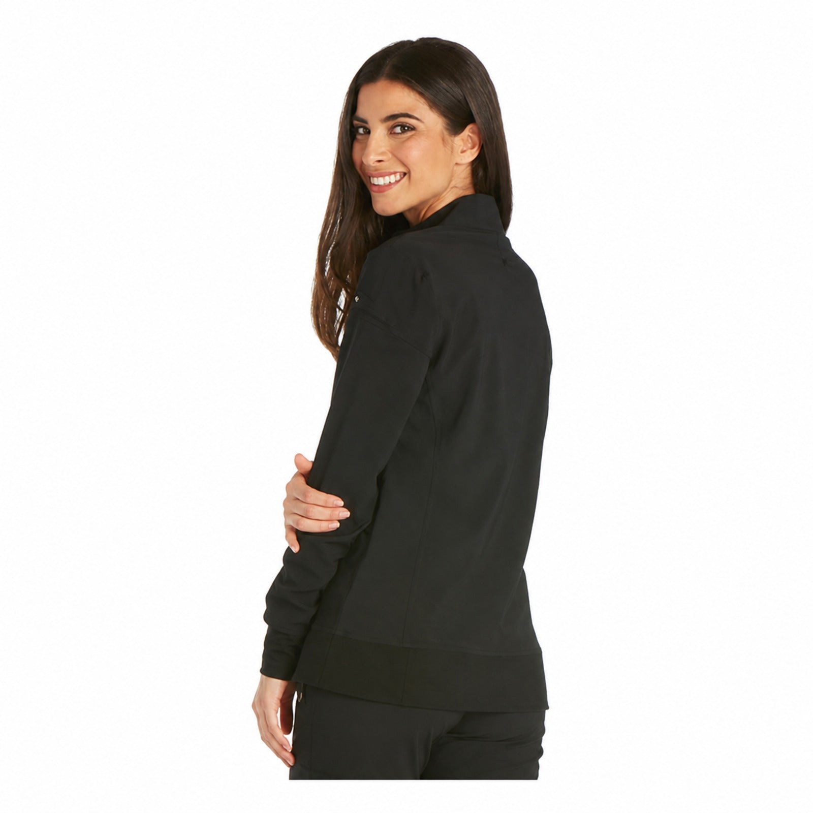 Chamarra médica Cherokee CK303 iFlex negra para mujer, vista 5 de la prenda | color:negro