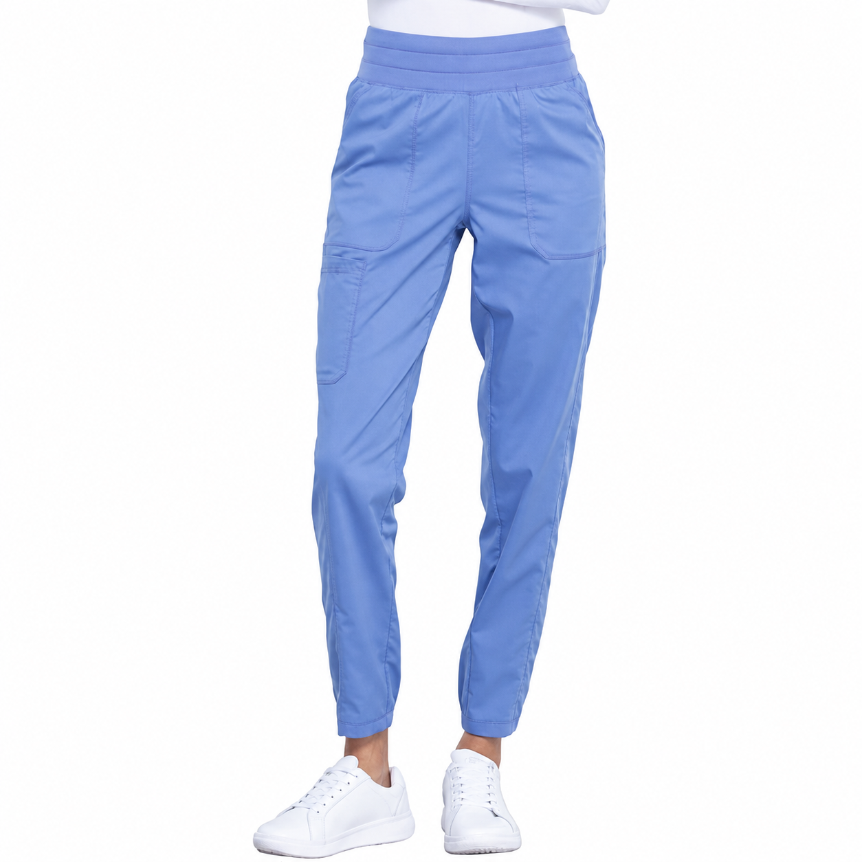 Pantalón quirúrgico jogger Cherokee WW011 Azul Cielo para mujer, vista frontal | color:azul-cielo
