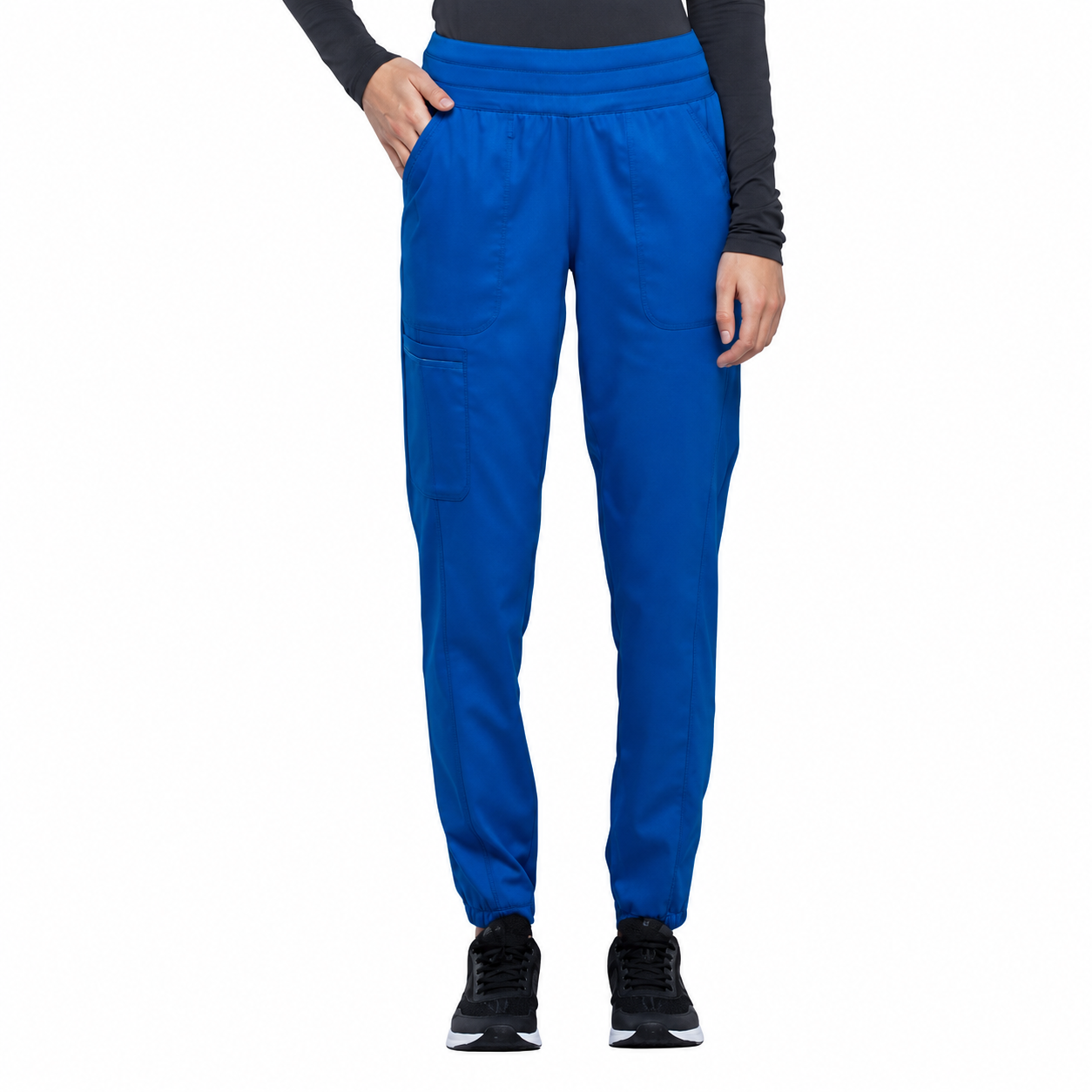 Pantalón quirúrgico jogger Cherokee WW011 Azul Rey para mujer, vista frontal | color:azul-rey