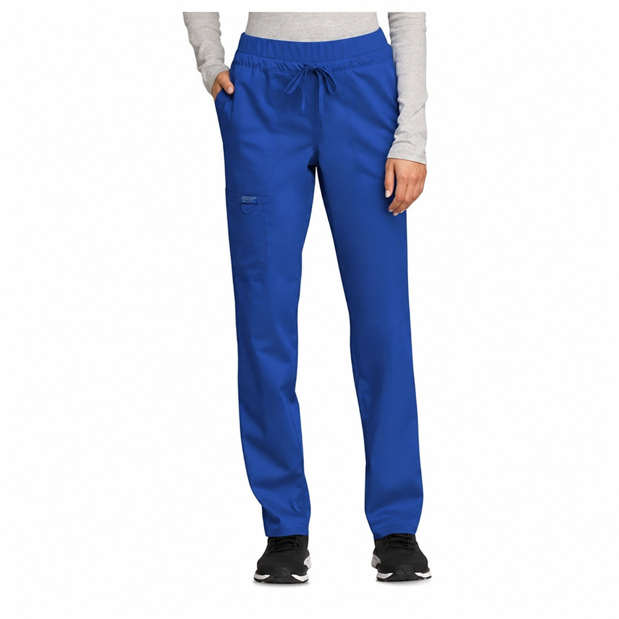 Pantalón quirúrgico Cherokee WW105 azul rey, vista frontal en modelo | color:azul-rey