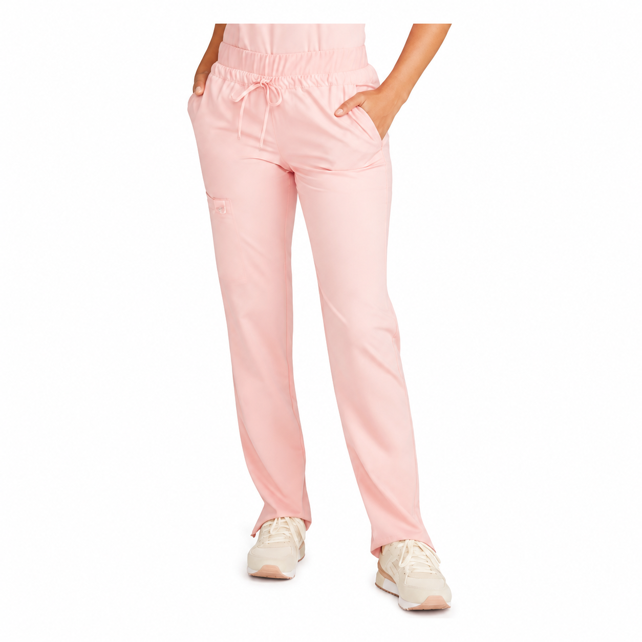Pantalón quirúrgico Cherokee WW105 Pink Essence, vista frontal en pose | color:pink-essence