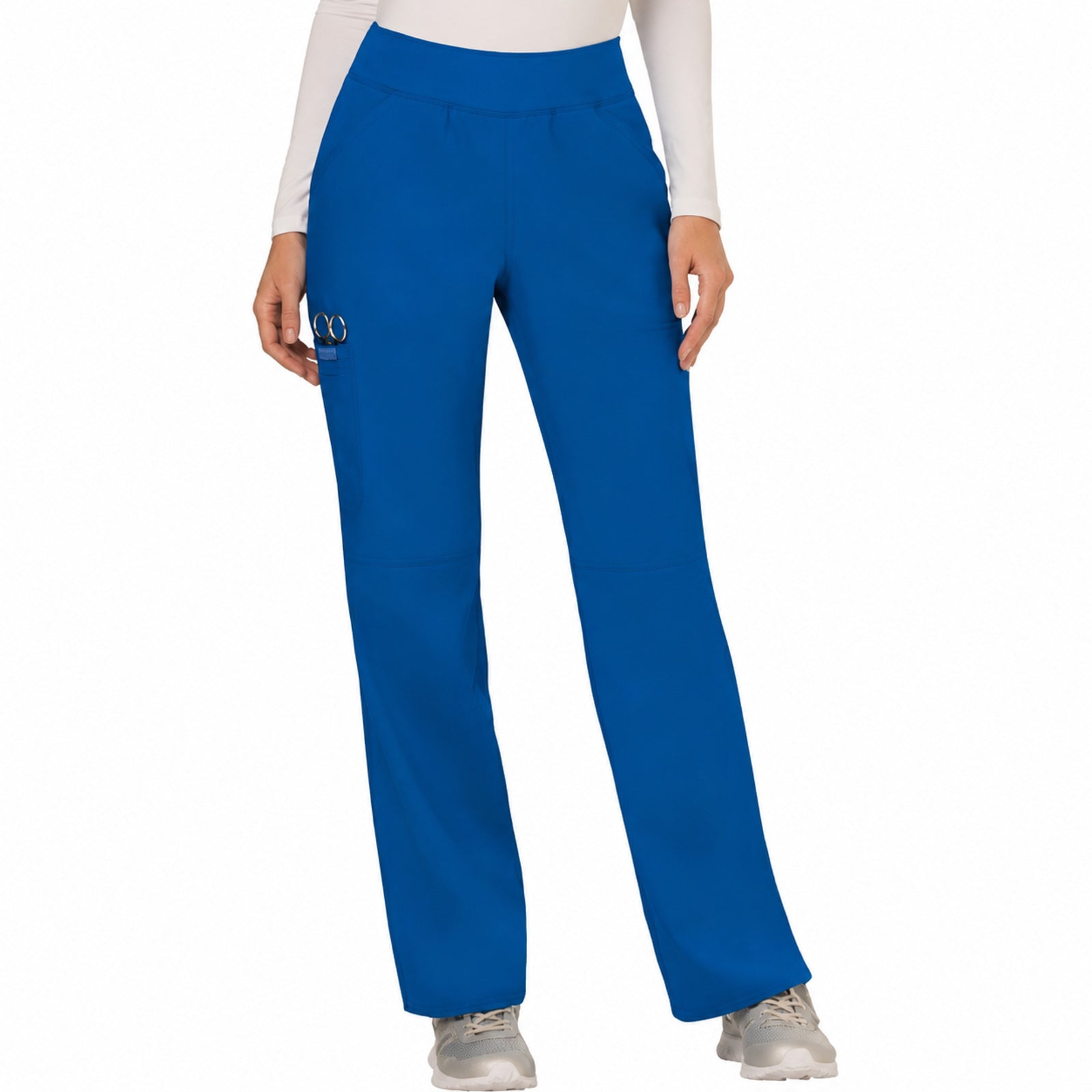 Pantalón quirúrgico Cherokee WW110 azul rey, vista frontal en modelo | color:azul-rey