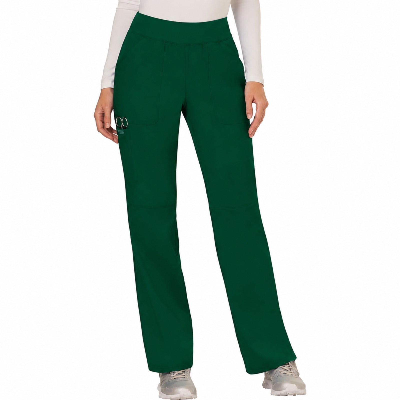 Pantalón quirúrgico Cherokee WW110 Hunter, vista frontal en modelo | color:hunter