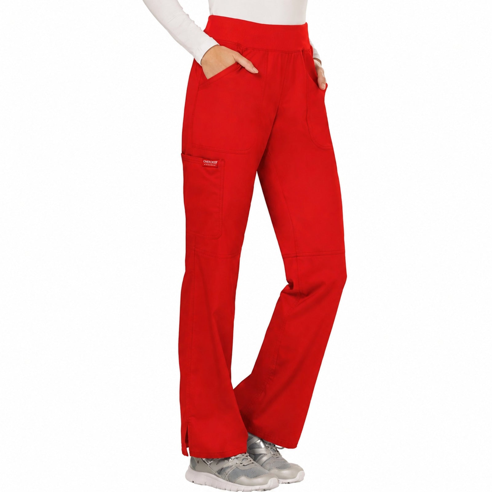 Cherokee WW110 pantalón quirúrgico mujer color Rojo - pose