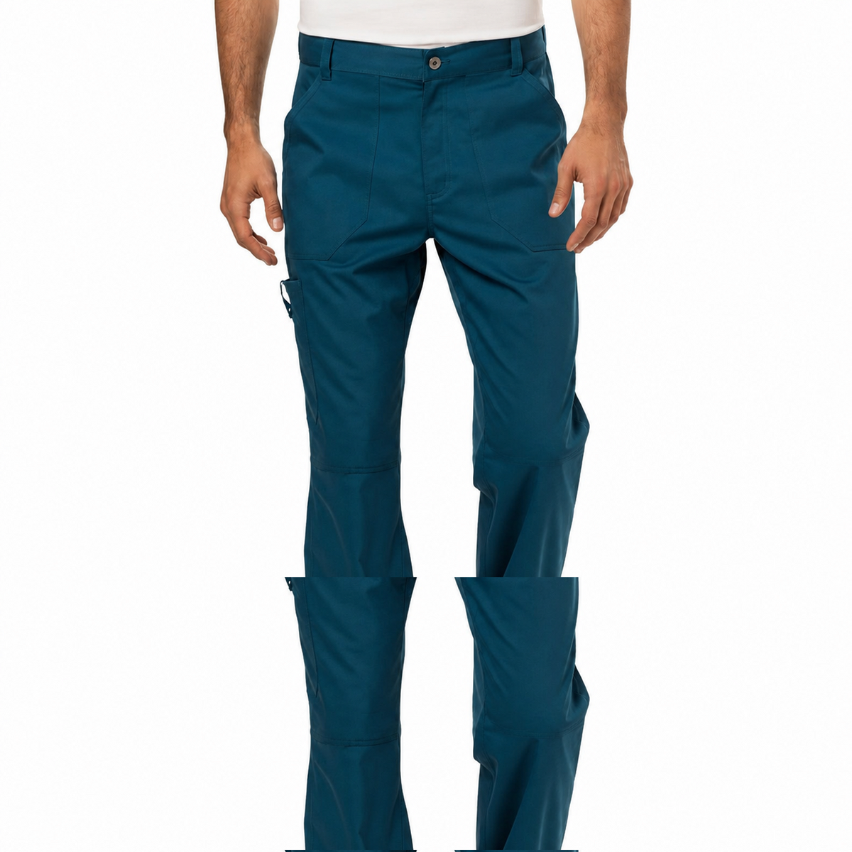 Pantalón quirúrgico Cherokee WW140 para hombre azul caribe, vista frontal | color:azul-caribe