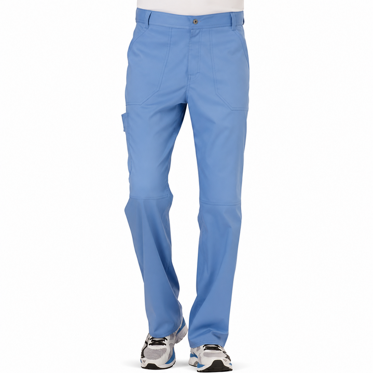 Pantalón quirúrgico Cherokee WW140 para hombre azul cielo, vista frontal | color:azul-cielo