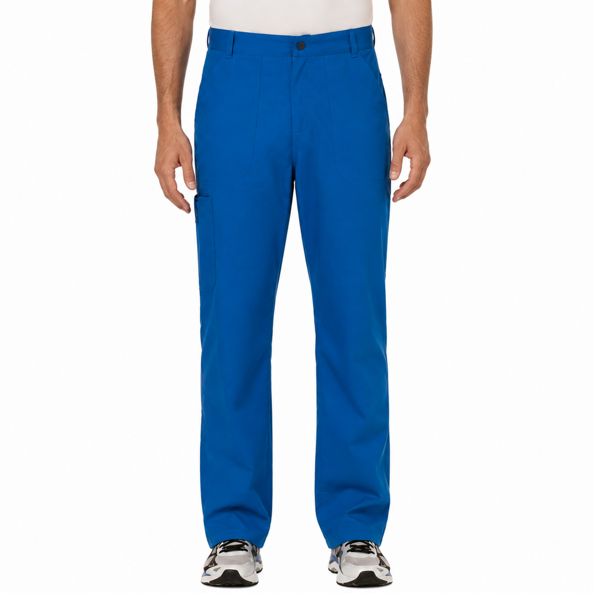 Pantalón quirúrgico Cherokee WW140 para hombre azul rey, vista frontal | color:azul-rey