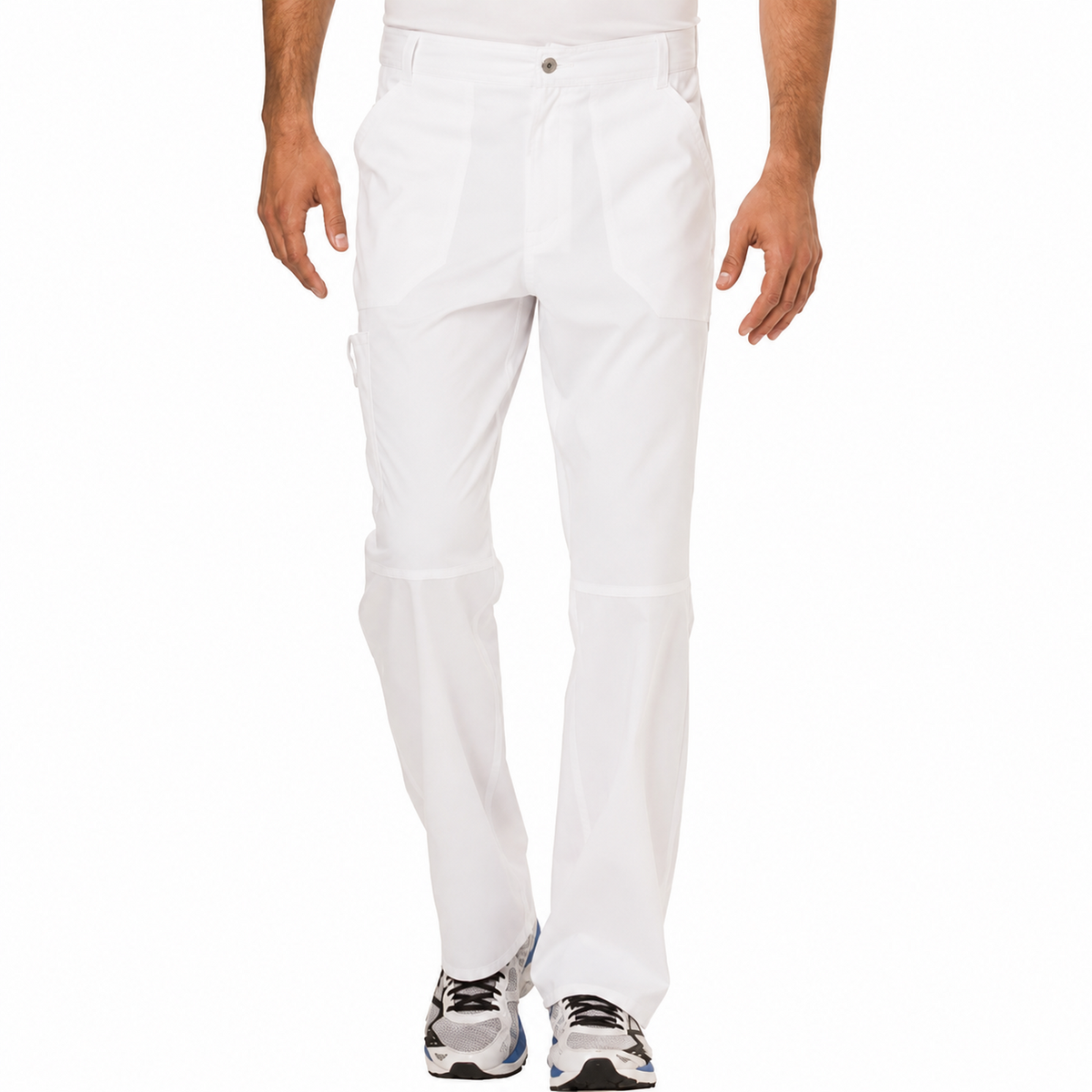 Pantalón quirúrgico Cherokee WW140 para hombre blanco, vista frontal | color:blanco
