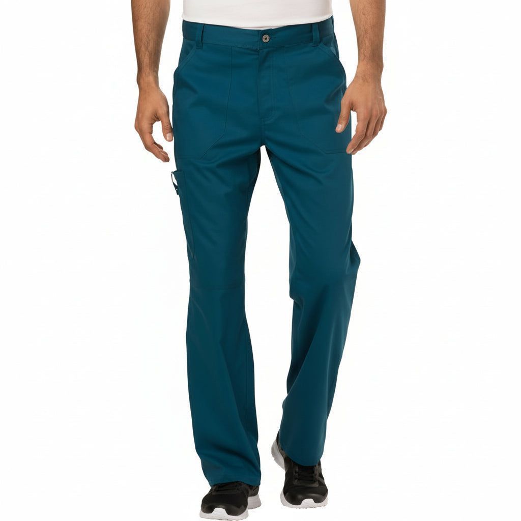 Pantalón quirúrgico Cherokee WW140 Azul Caribe para hombre, vista 1 de la prenda | color:car-azul-caribe