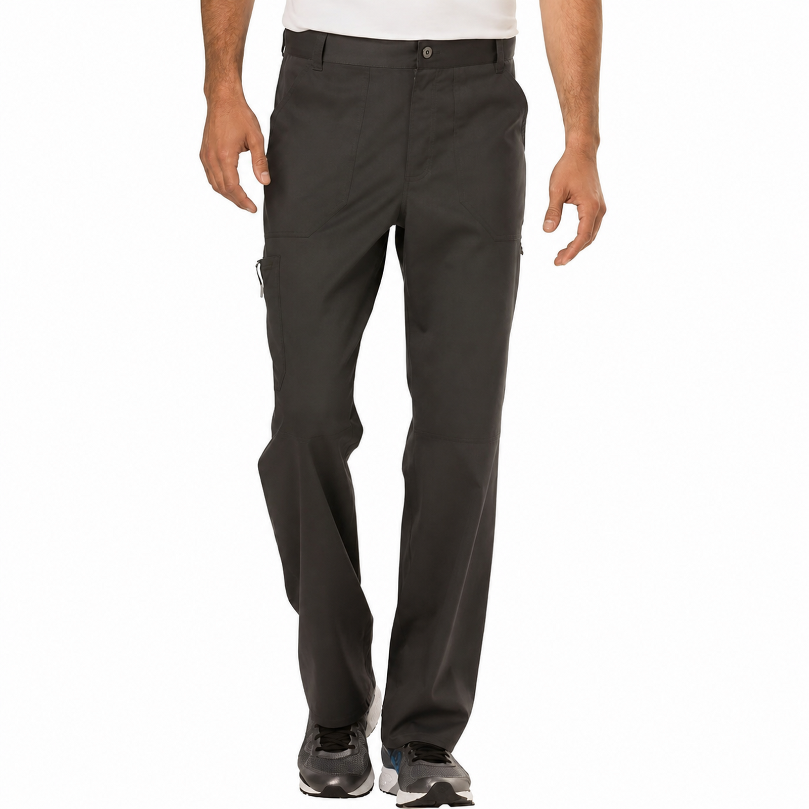 Pantalón quirúrgico Cherokee WW140 para hombre gris oxford, vista frontal | color:gris-oxford