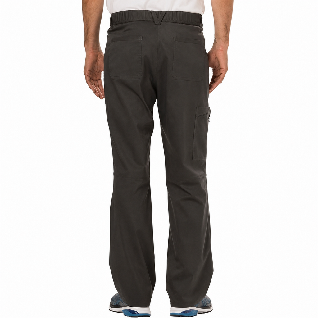Pantalón quirúrgico Cherokee WW140 para hombre gris oxford, vista posterior