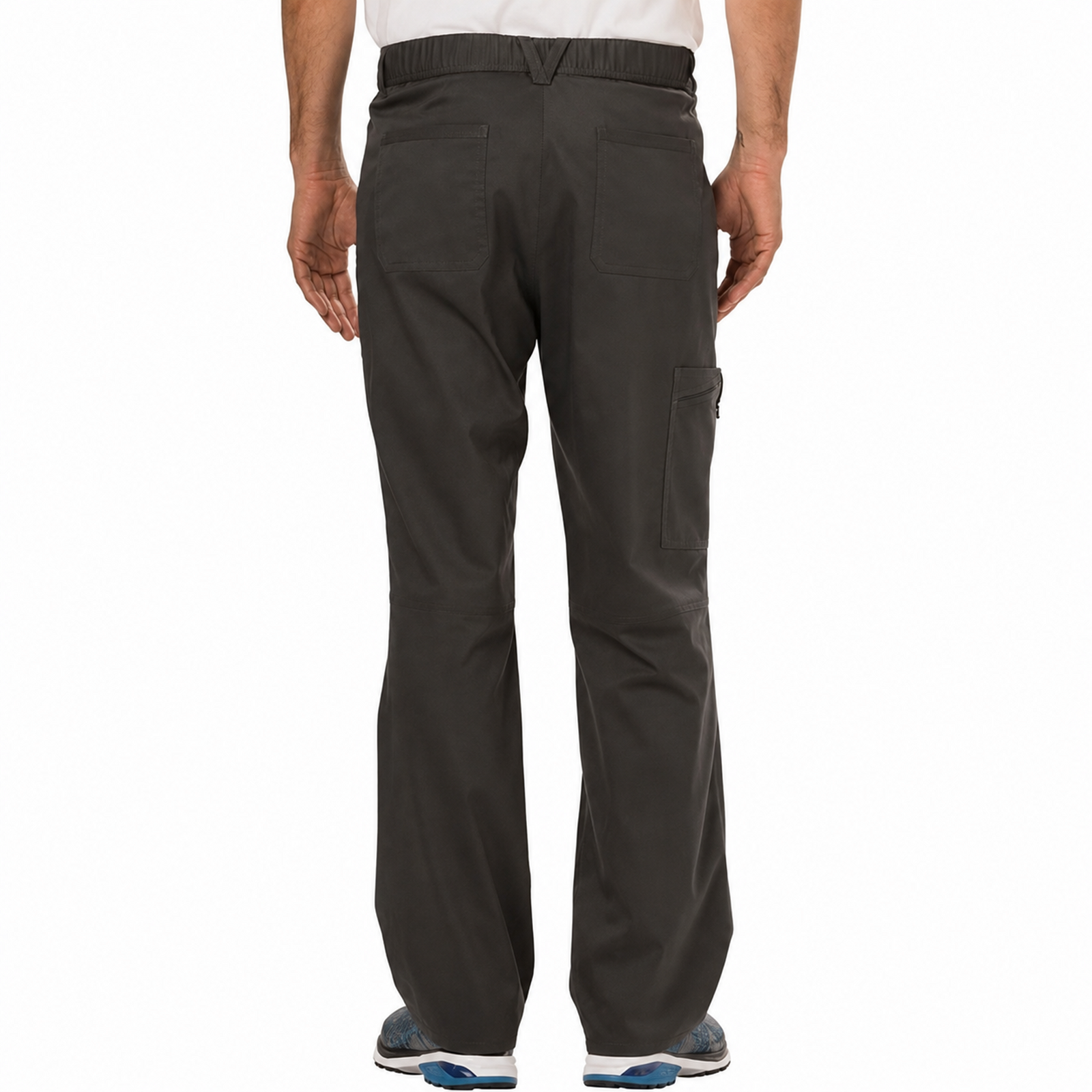 Pantalón quirúrgico Cherokee WW140 para hombre gris oxford, vista posterior | color:gris-oxford