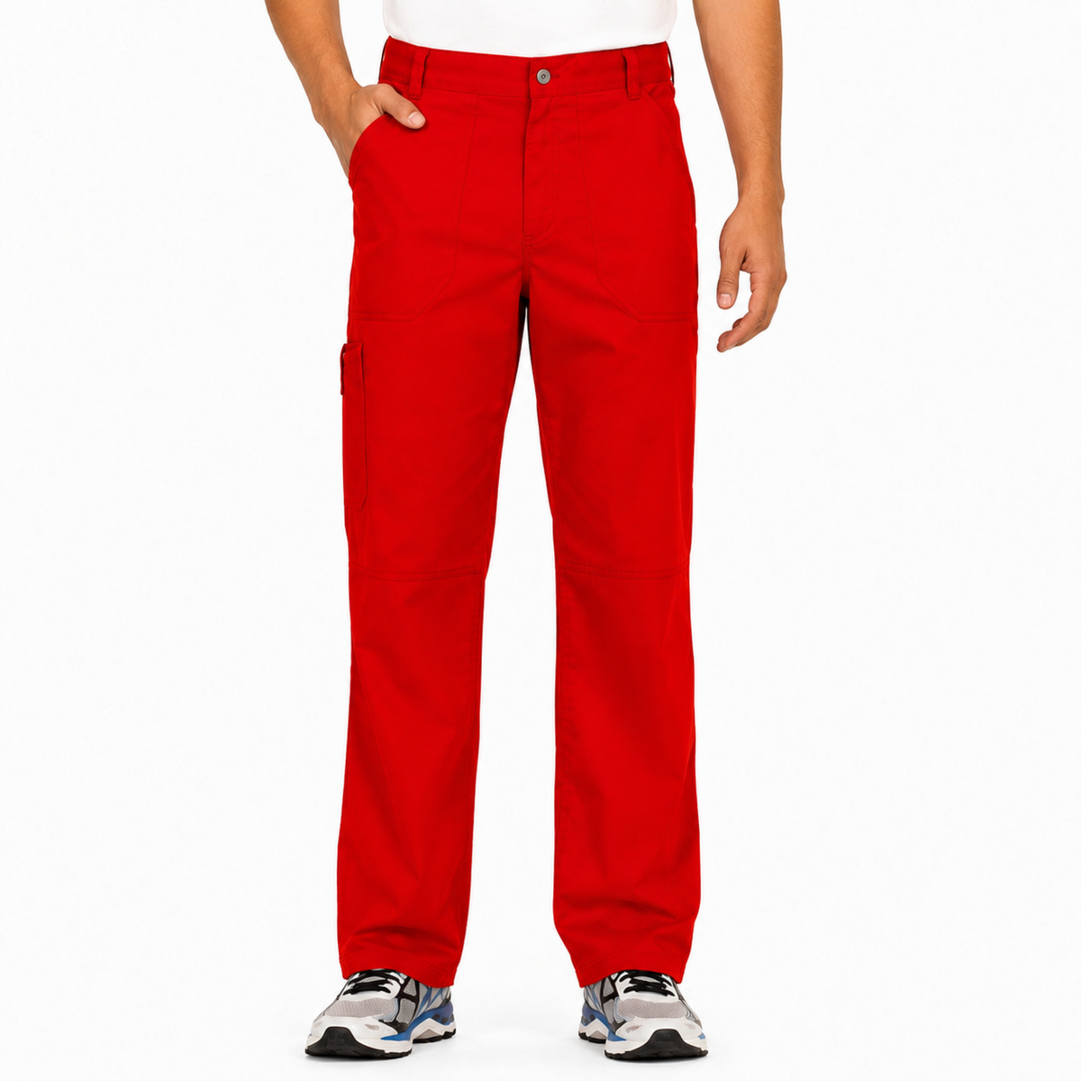 Pantalón quirúrgico Cherokee WW140 para hombre rojo, vista frontal | color:rojo