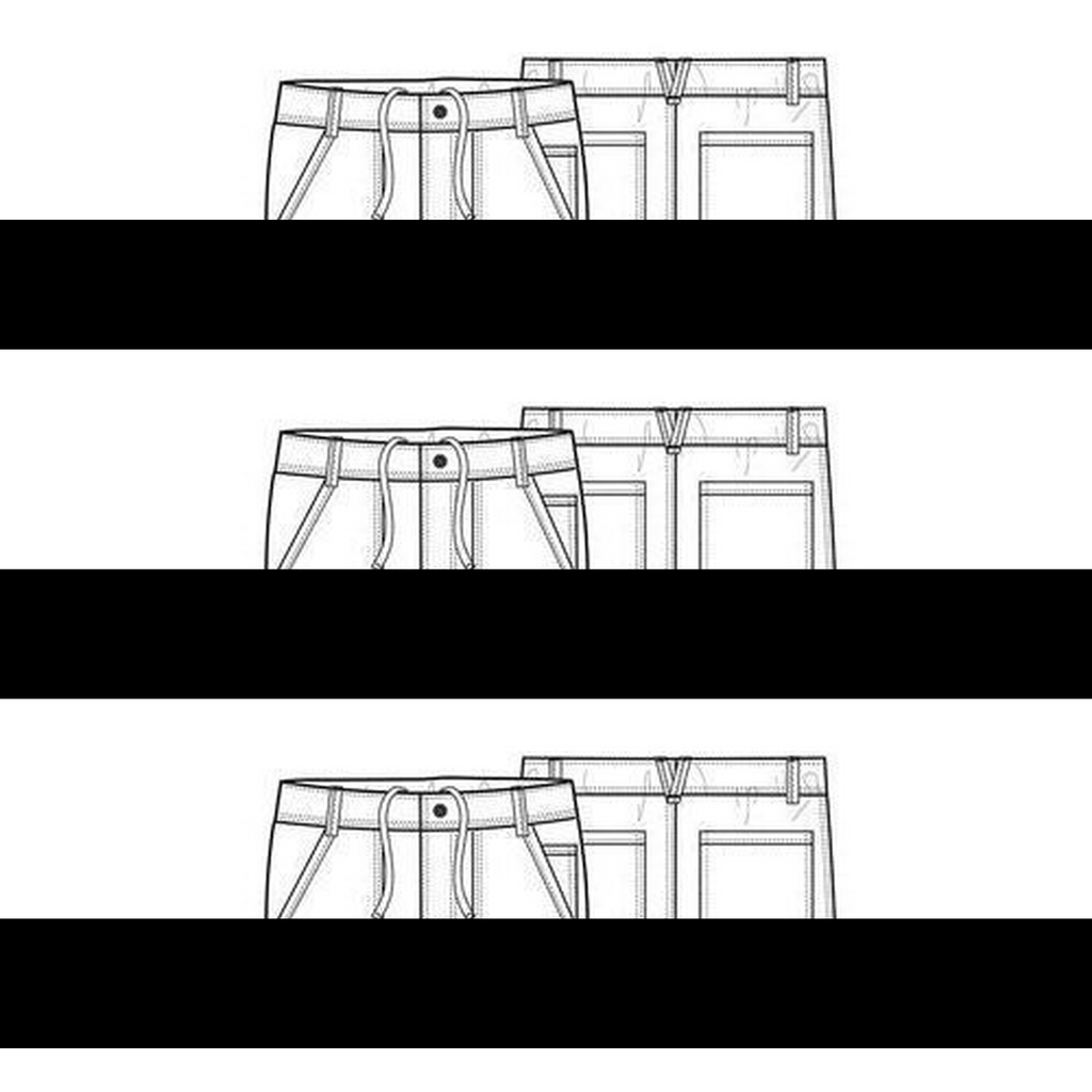 Diseño técnico del pantalón quirúrgico Cherokee WW140 para hombre uva