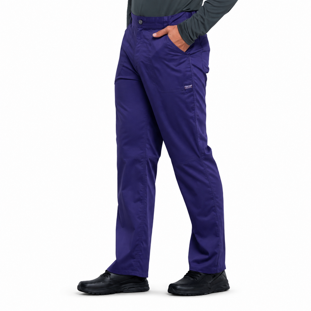 Pantalón quirúrgico Cherokee WW140 para hombre uva, vista tres cuartos