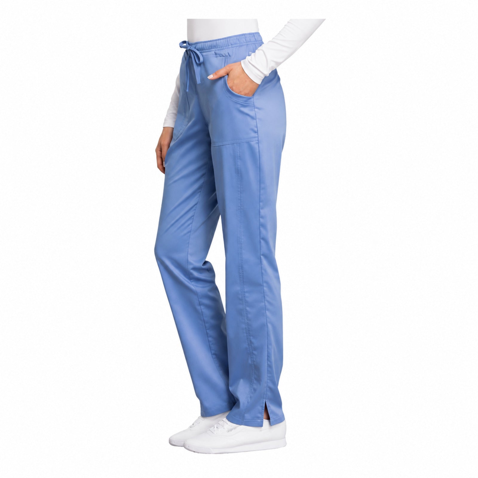 Pantalón médico Cherokee WW235 Revolution Tech azul cielo para mujer, vista 3 de la prenda | color:azul-cielo