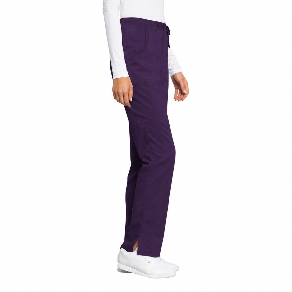 Pantalón médico Cherokee WW235 Revolution Tech morado para mujer, vista 2 de la prenda | color:morado