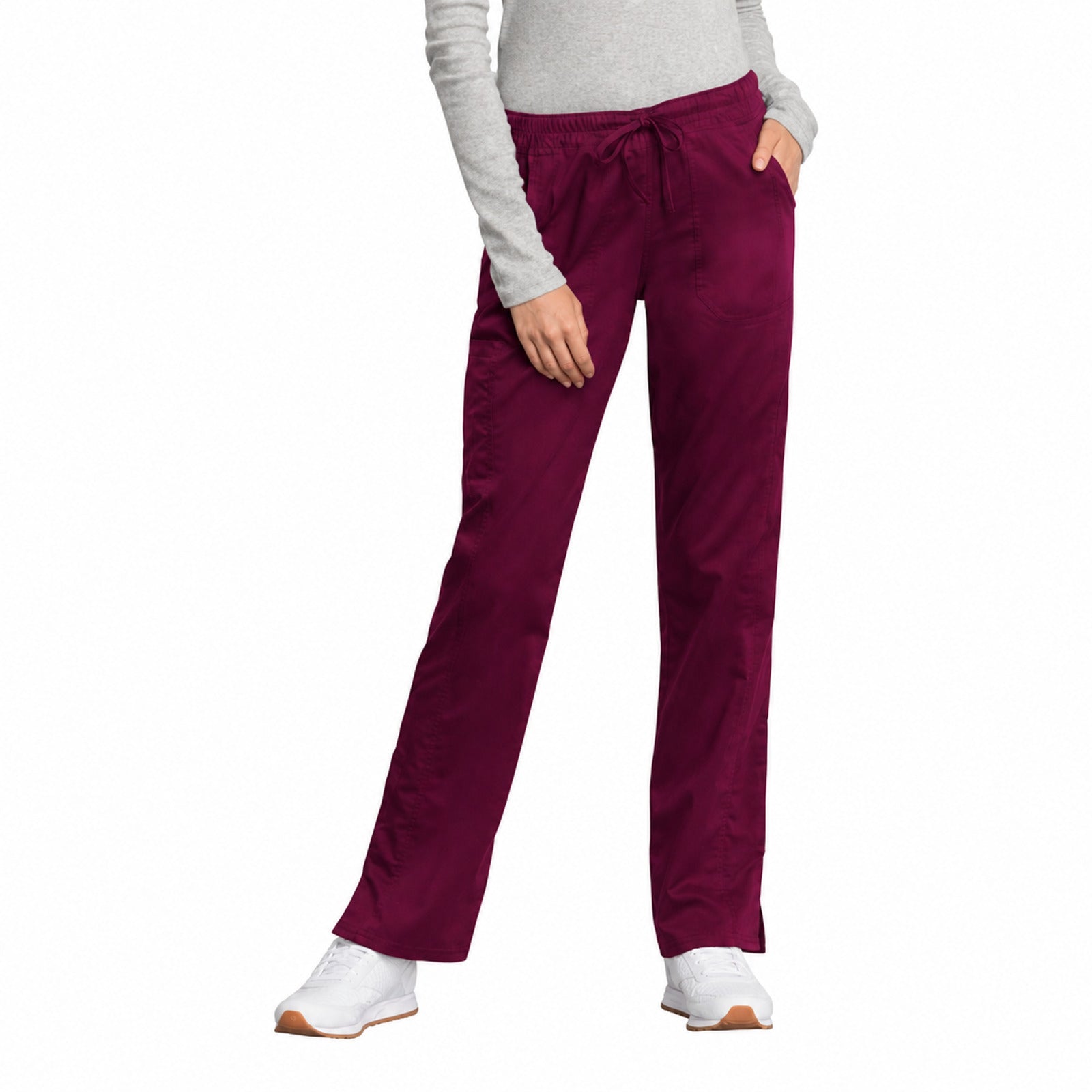 Pantalón médico Cherokee WW235 Revolution Tech vino para mujer, vista 1 de la prenda | color:vino