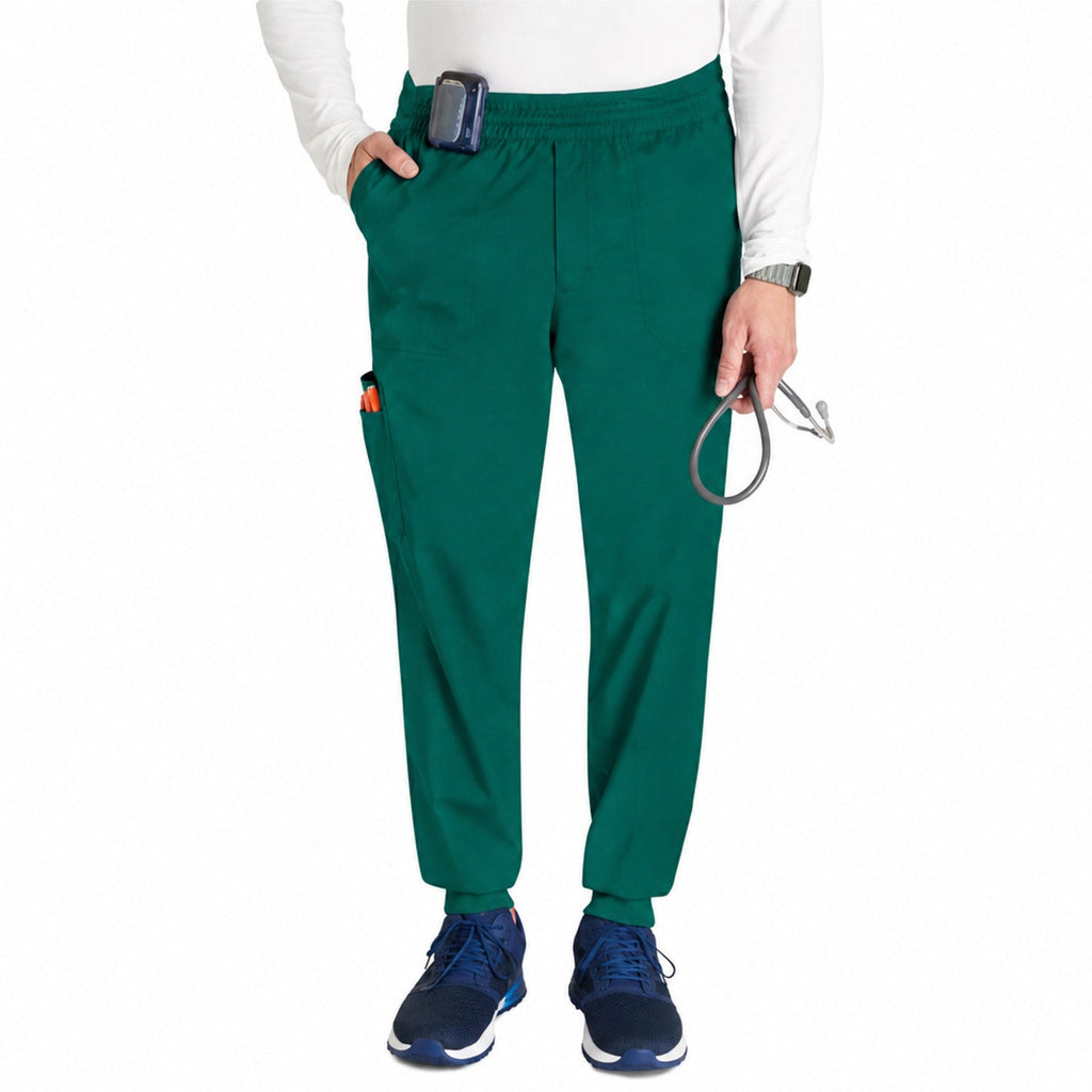 Pantalón quirúrgico jogger Cherokee WW251 Revolution verde Hunter para hombre, vista 2 de la prenda