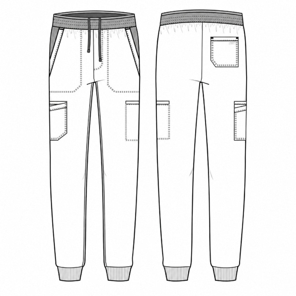 Pantalón quirúrgico jogger Cherokee WW251 Revolution verde Hunter para hombre, vista 6 de la prenda
