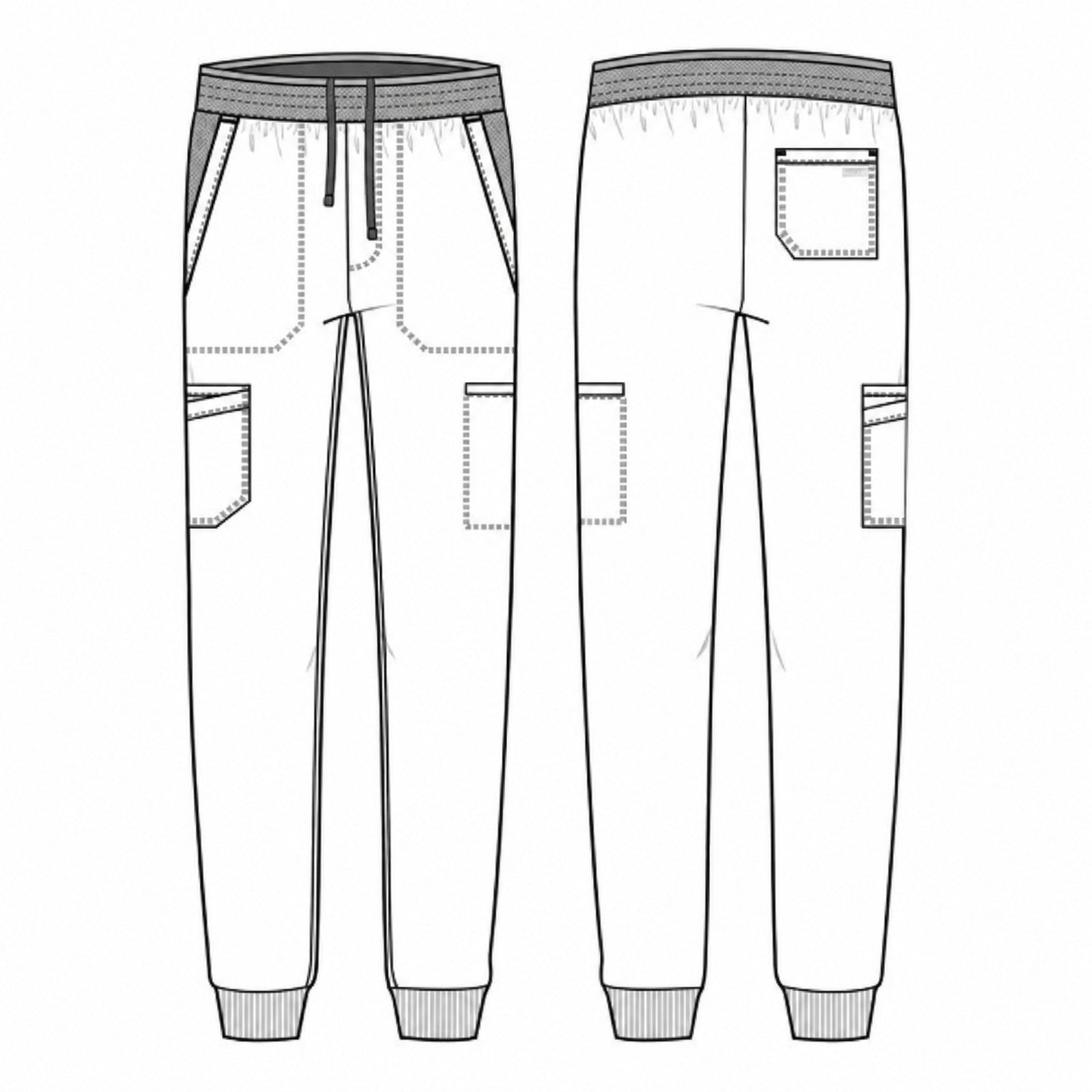 Pantalón quirúrgico jogger Cherokee WW251 Revolution negro para hombre, vista 5 de la prenda | color:negro