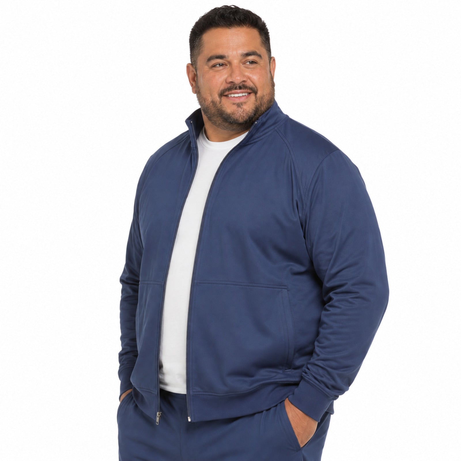 Chamarra médica Cherokee WW300 Core Stretch azul marino para hombre talla extra, vista 3 de la prenda | color:azul-marino