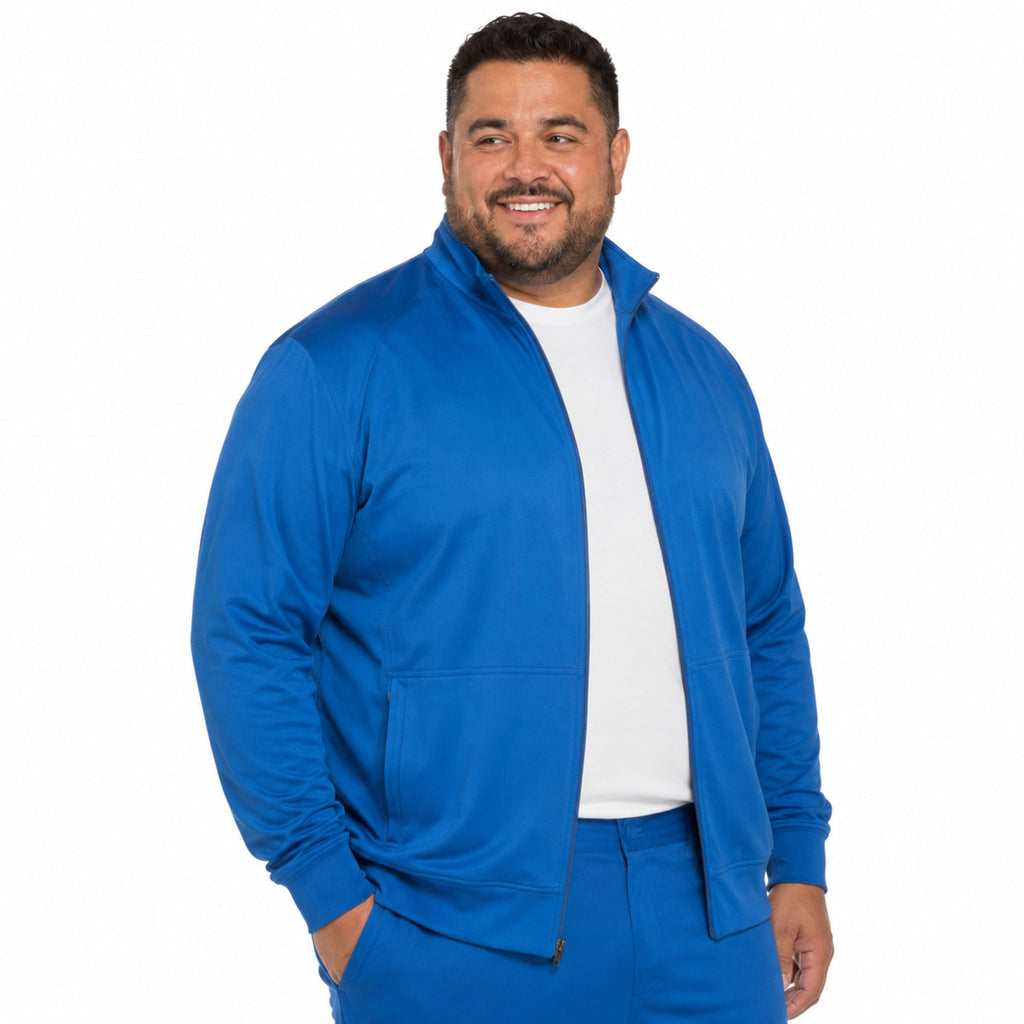Chamarra médica Cherokee WW300 Core Stretch azul rey para hombre talla extra, vista 2 de la prenda