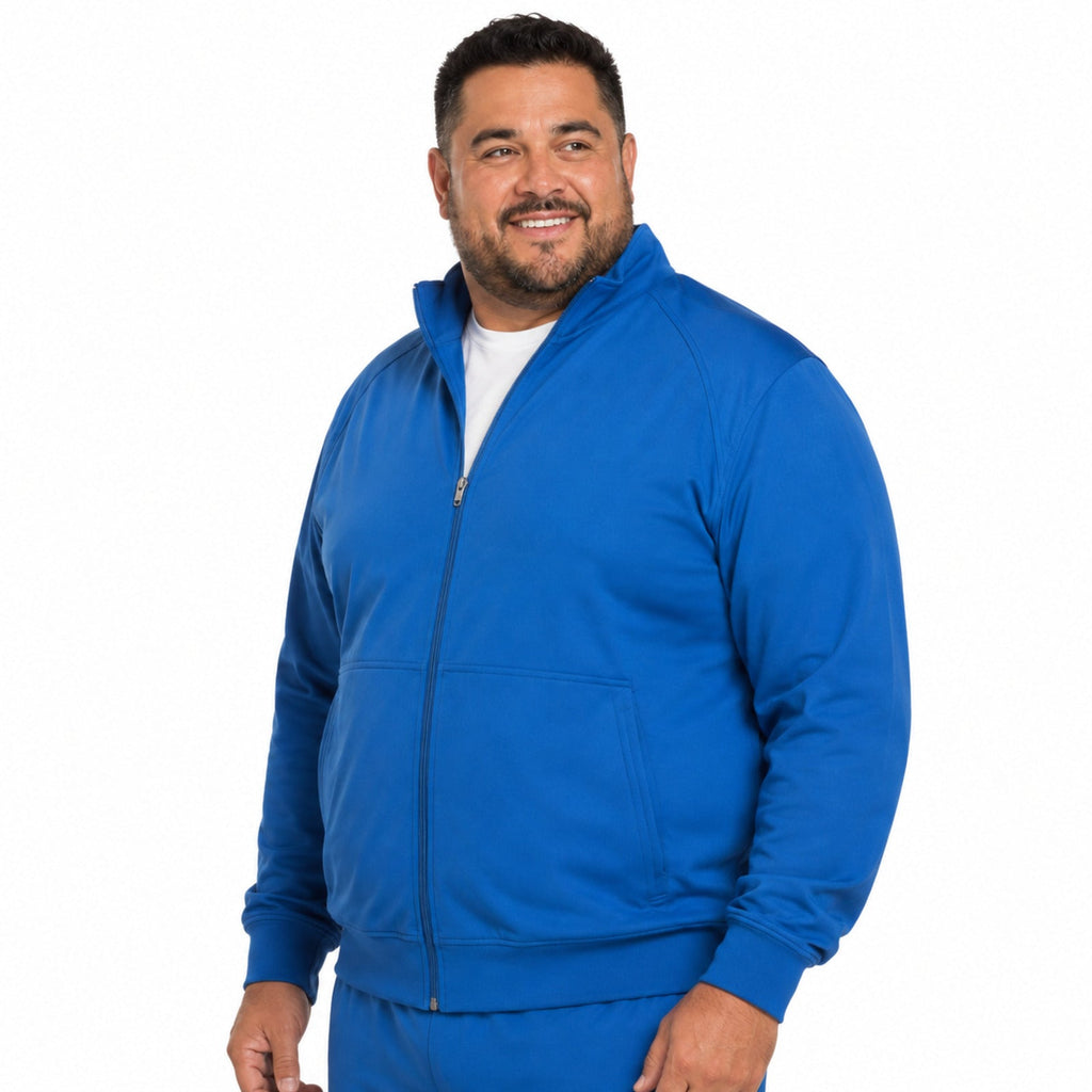 Chamarra médica Cherokee WW300 Core Stretch azul rey para hombre talla extra, vista 3 de la prenda