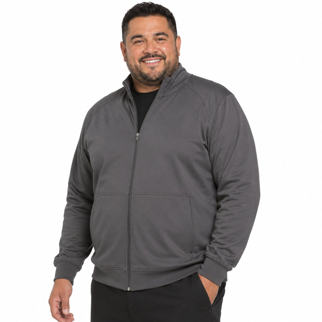 Chamarra médica Cherokee WW300 Core Stretch gris Oxford para hombre talla extra, vista 2 de la prenda