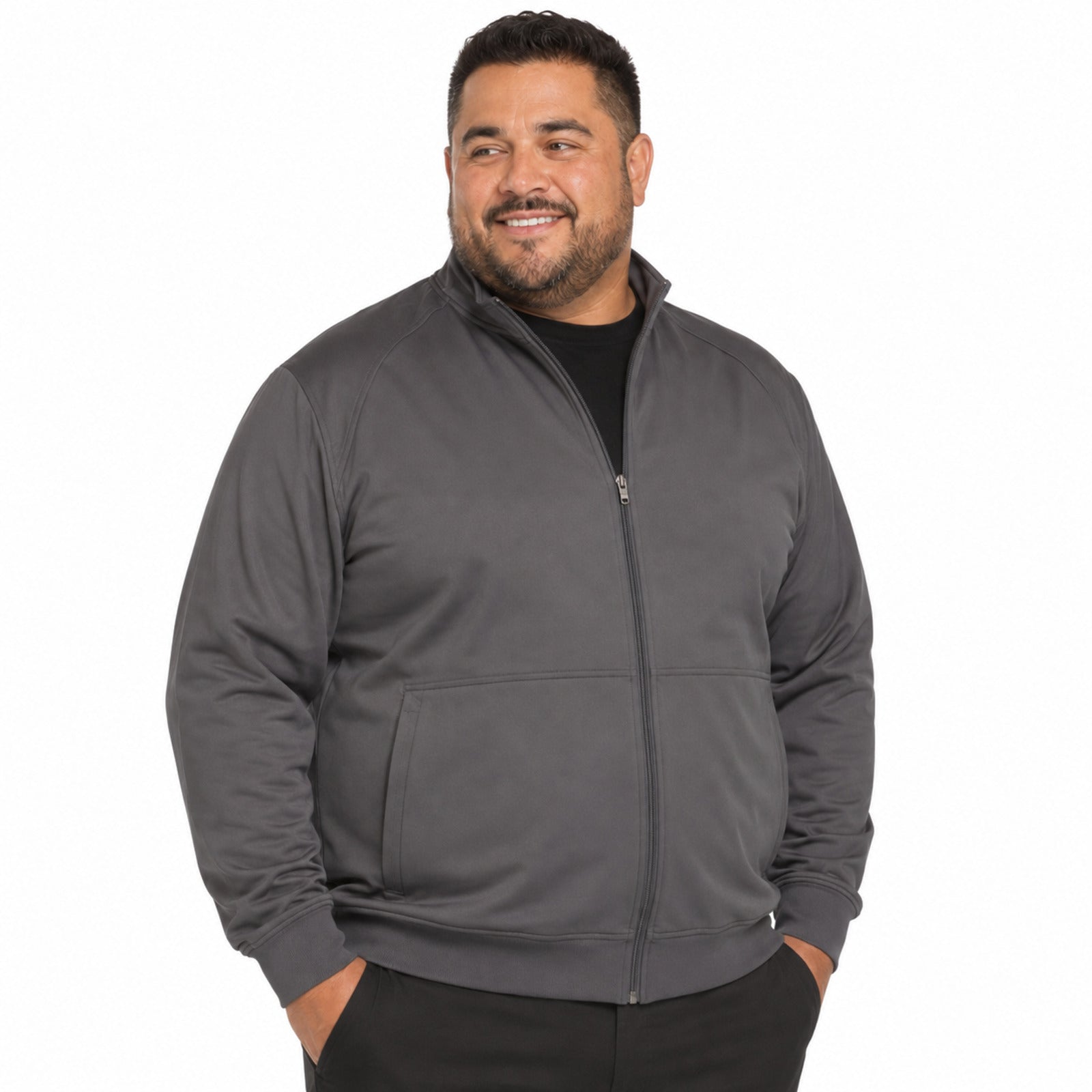 Chamarra médica Cherokee WW300 Core Stretch gris Oxford para hombre talla extra, vista 4 de la prenda | color:gris-oxford