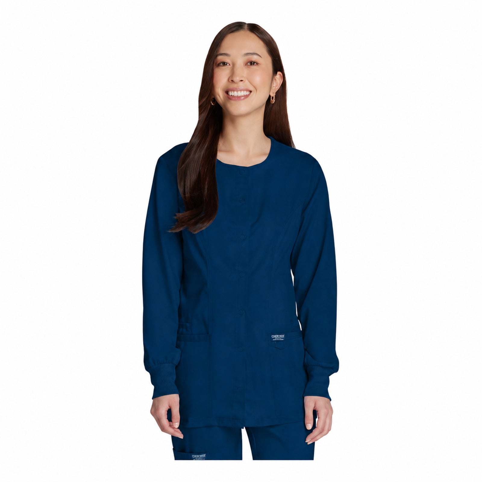 Chamarra médica Cherokee WW310 Revolution Azul marino para mujer, vista 1 de la prenda | color:azul-marino