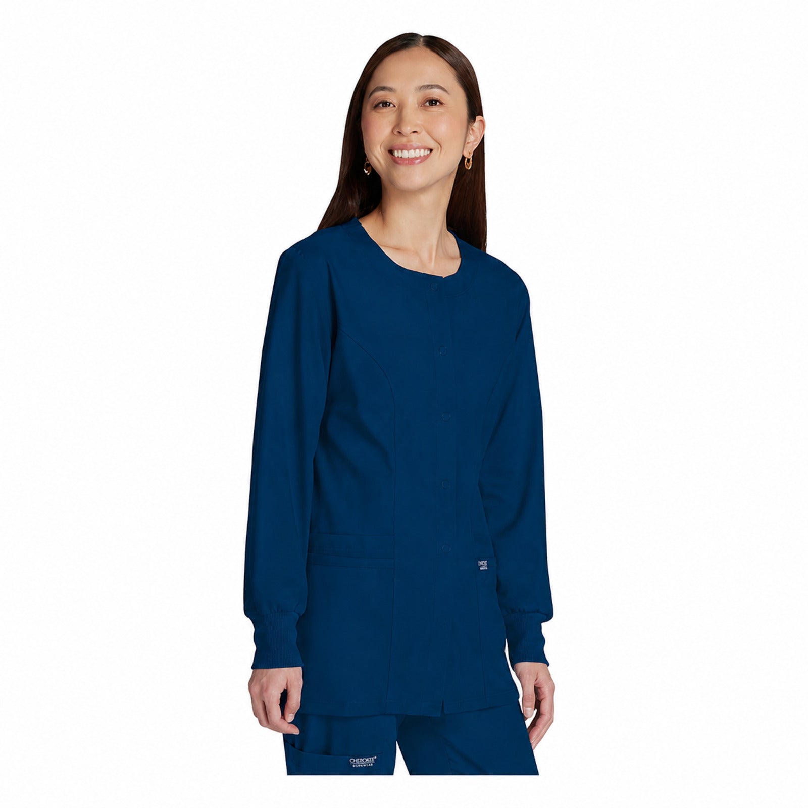 Chamarra médica Cherokee WW310 Revolution Azul marino para mujer, vista 2 de la prenda | color:azul-marino