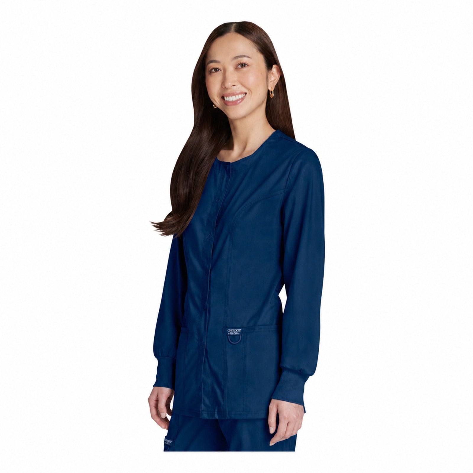 Chamarra médica Cherokee WW310 Revolution Azul marino para mujer, vista 3 de la prenda | color:azul-marino