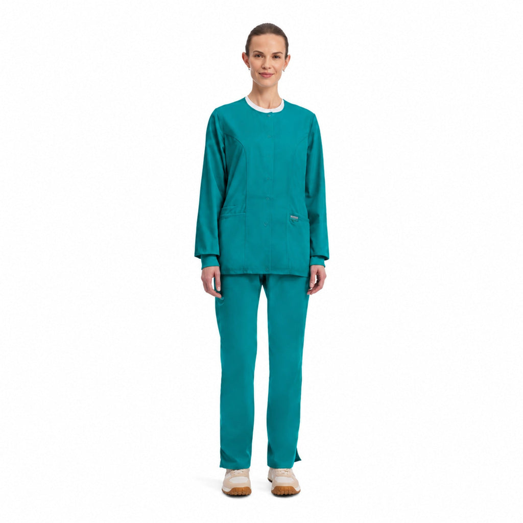 Chamarra médica Cherokee WW310 Revolution Jade para mujer, vista 5 de la prenda