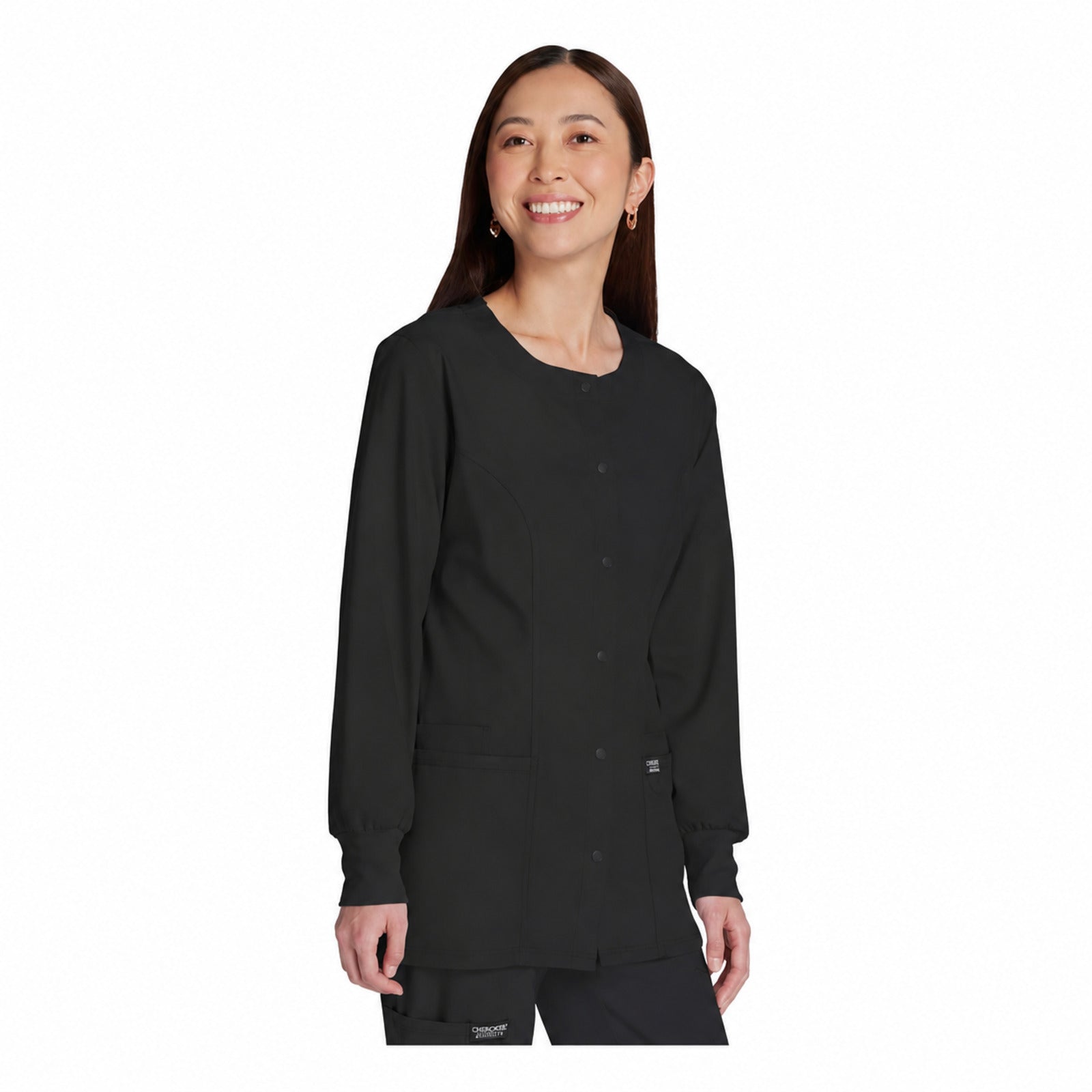 Chamarra médica Cherokee WW310 Revolution Negra para mujer, vista 2 de la prenda | color:negra