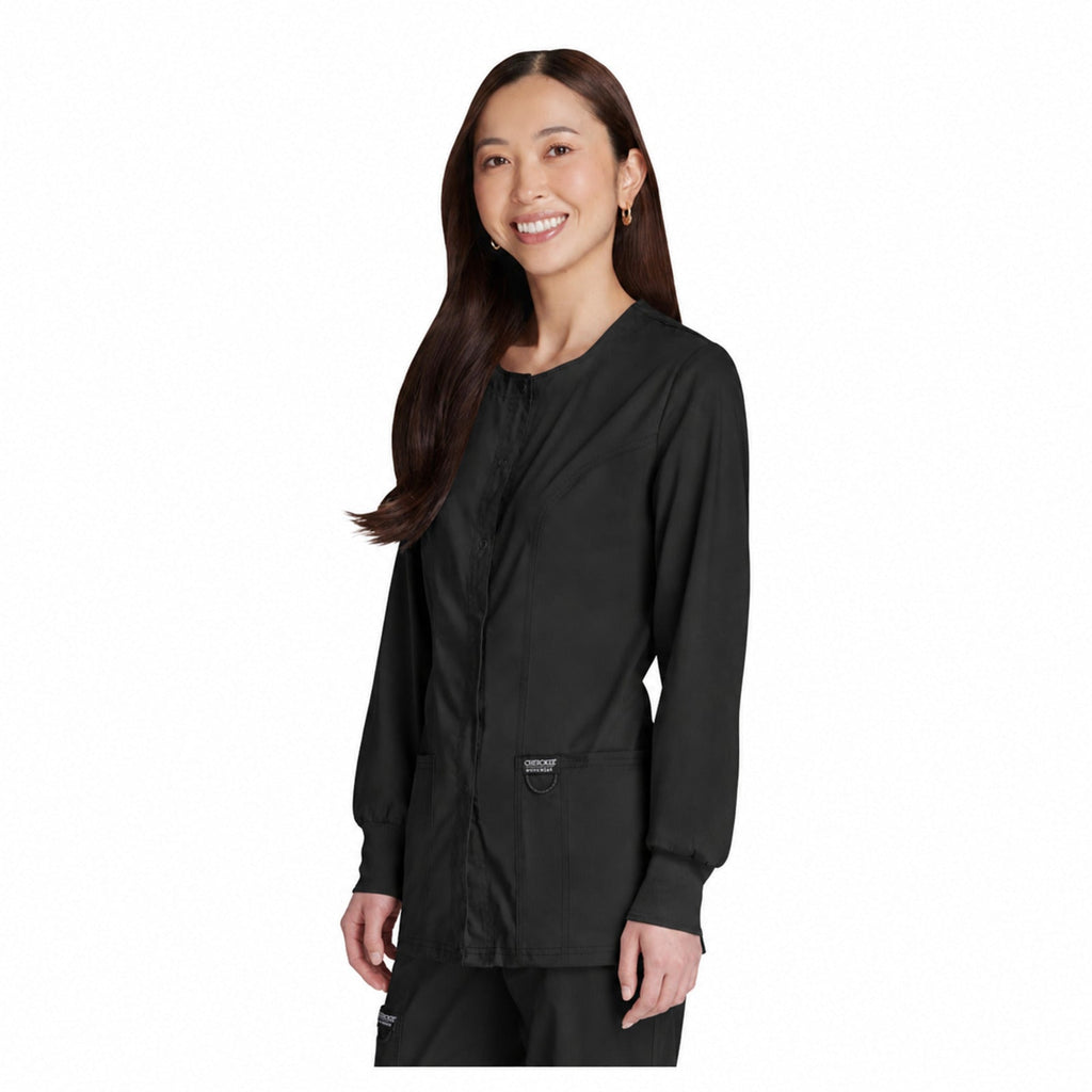 Chamarra médica Cherokee WW310 Revolution Negra para mujer, vista 3 de la prenda