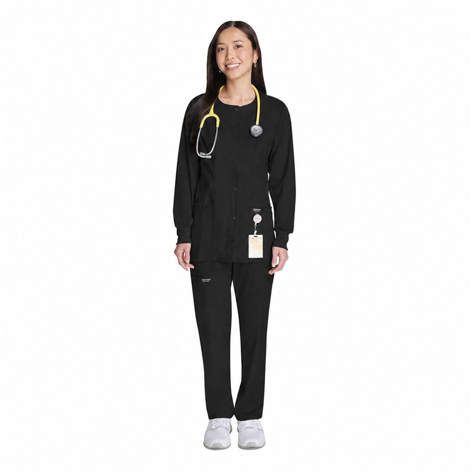 Chamarra médica Cherokee WW310 Revolution Negra para mujer, vista 6 de la prenda | color:negra