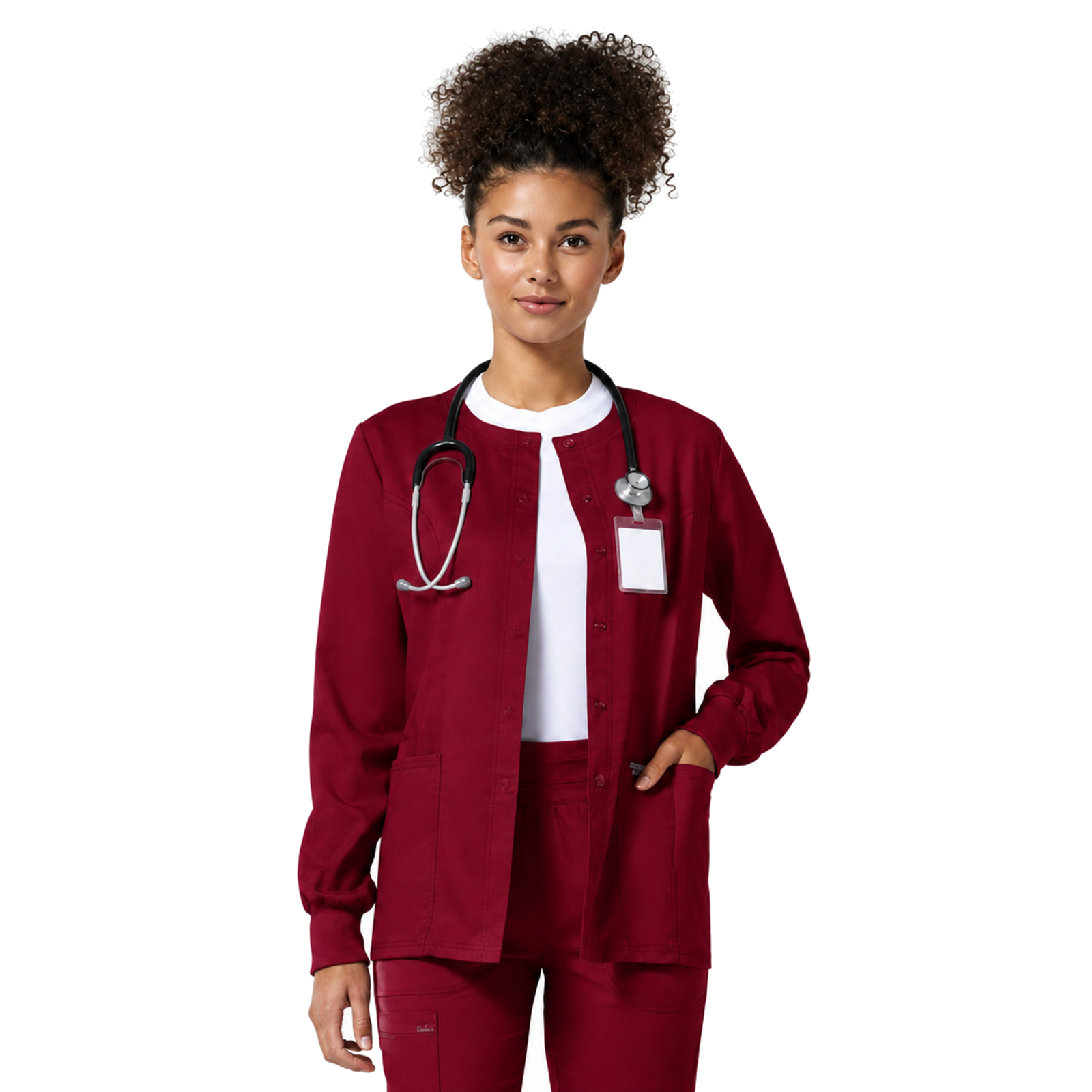 Chamarra médica Cherokee WW310 Revolution Roja para mujer, vista 1 de la prenda | color:roja
