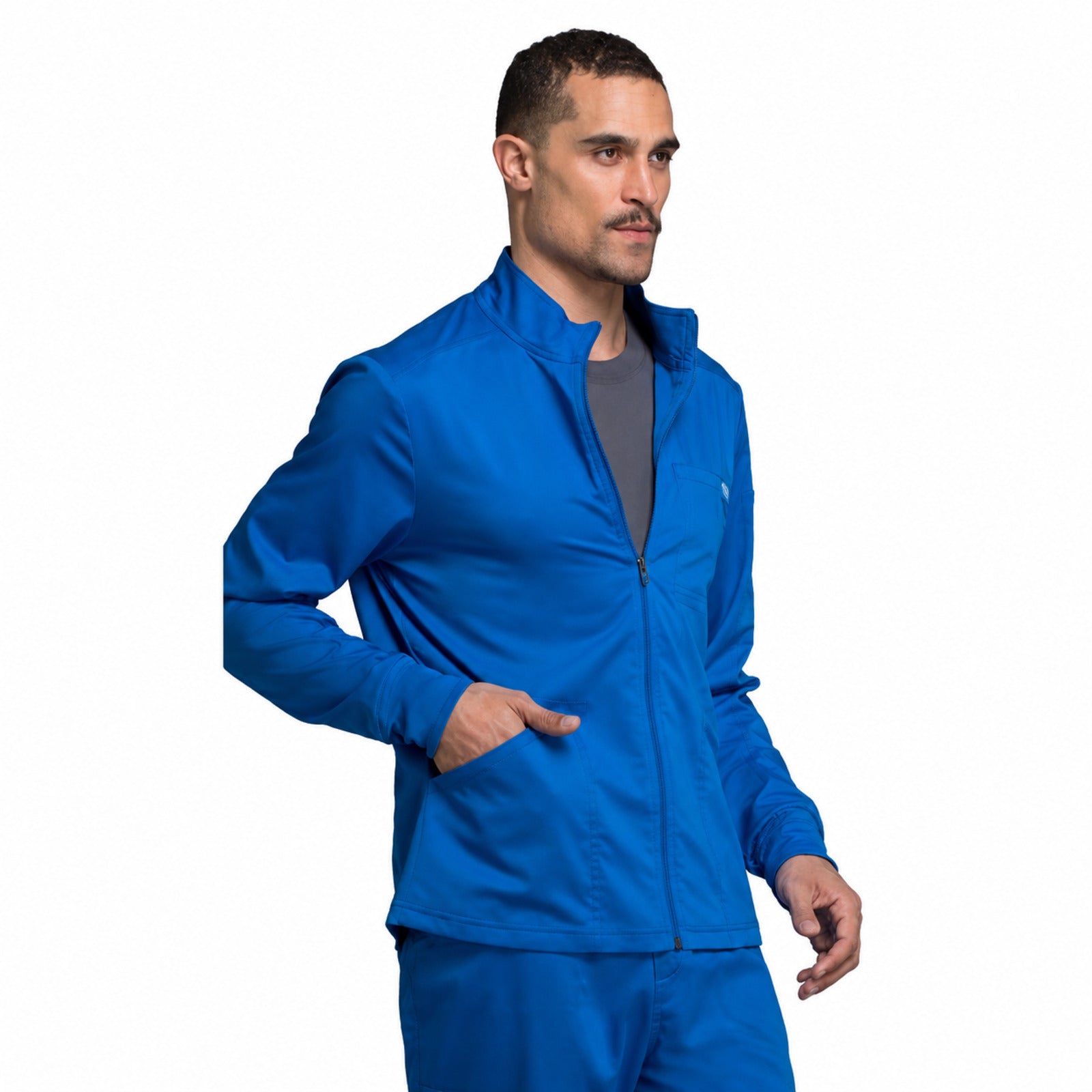 Chamarra médica Cherokee WW320 Revolution para hombre Azul rey, vista 2 de la prenda | color:azul-rey