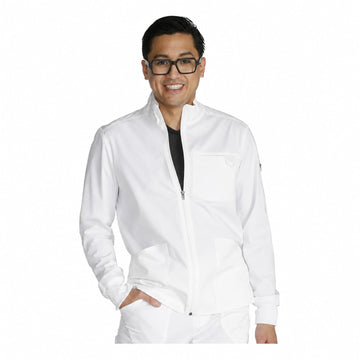 Chamarra médica Cherokee WW320 Revolution para hombre Blanca, vista 1 de la prenda | color:blanca