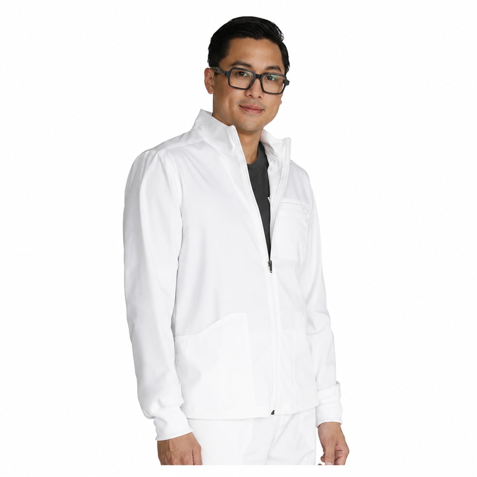 Chamarra médica Cherokee WW320 Revolution para hombre Blanca, vista 3 de la prenda | color:blanca