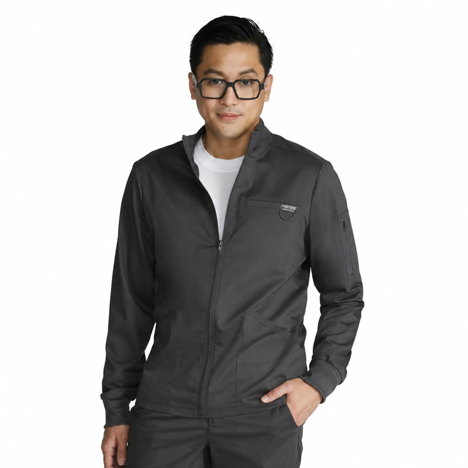 Chamarra médica Cherokee WW320 Revolution para hombre Gris Oxford, vista 1 de la prenda | color:gris-oxford